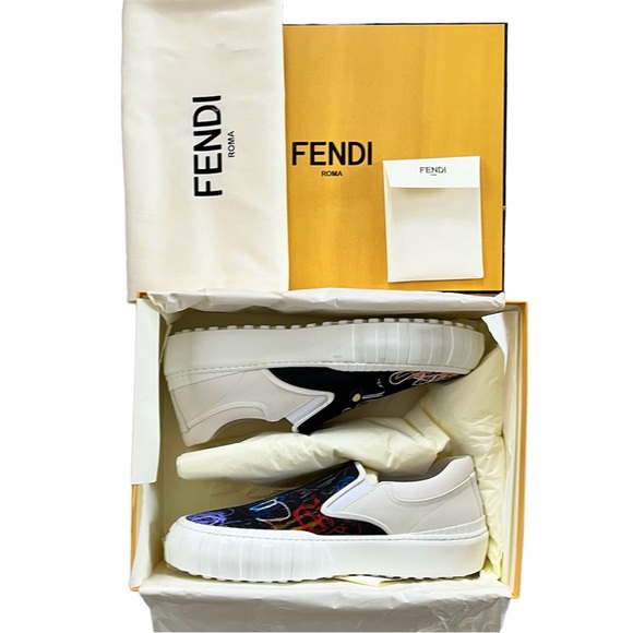 NEW Men’s Fendi x Noel Fielding Force Slip-On Sneaker size 9 UK Limited Edition - Picture 12 of 15